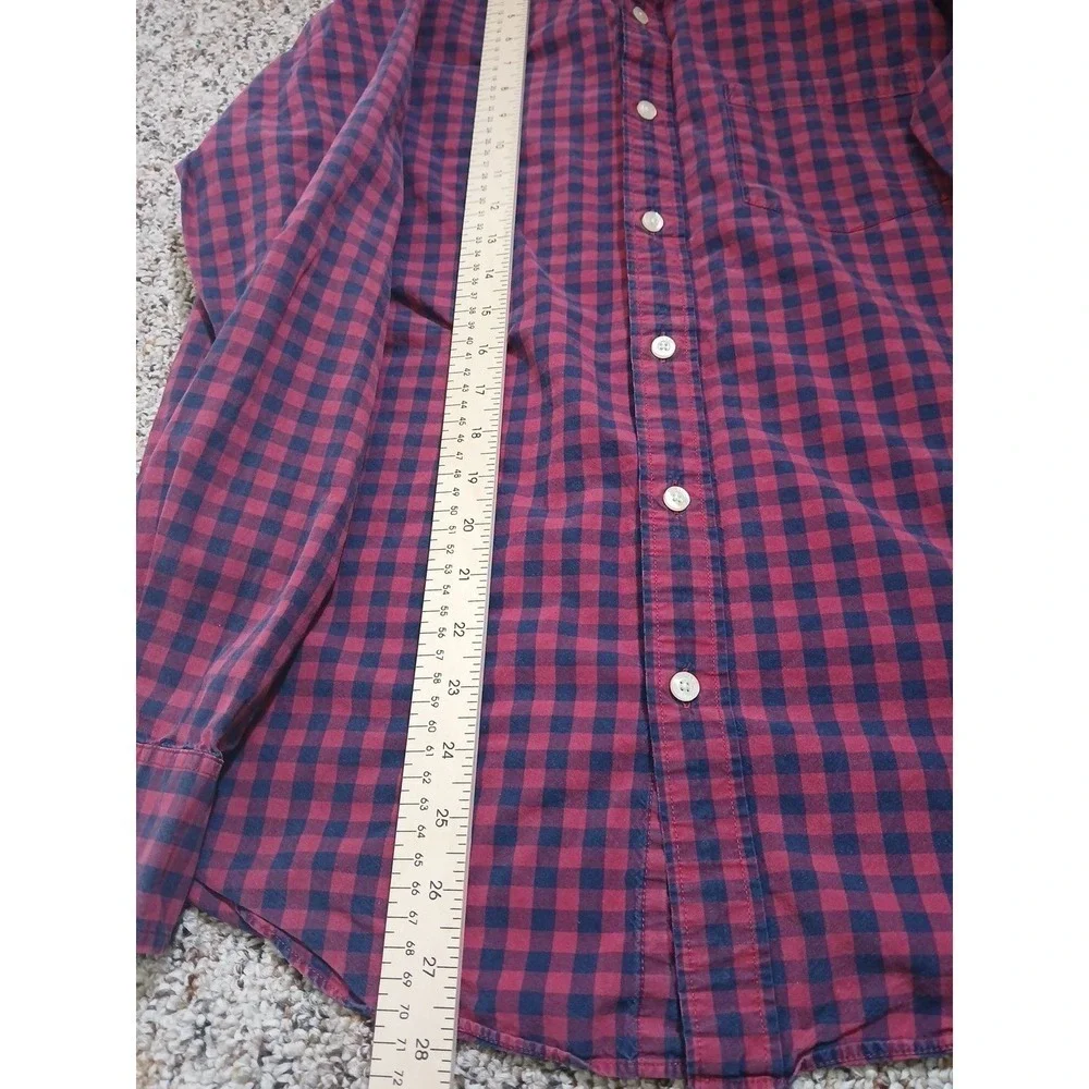 J Crew SDress Shirt Button Up Plaid Long Sleeve Mens Sz M